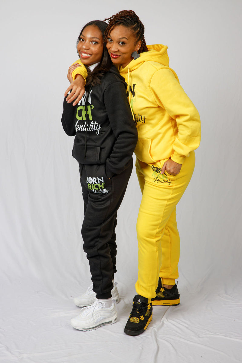 Yellow sweatsuit best sale