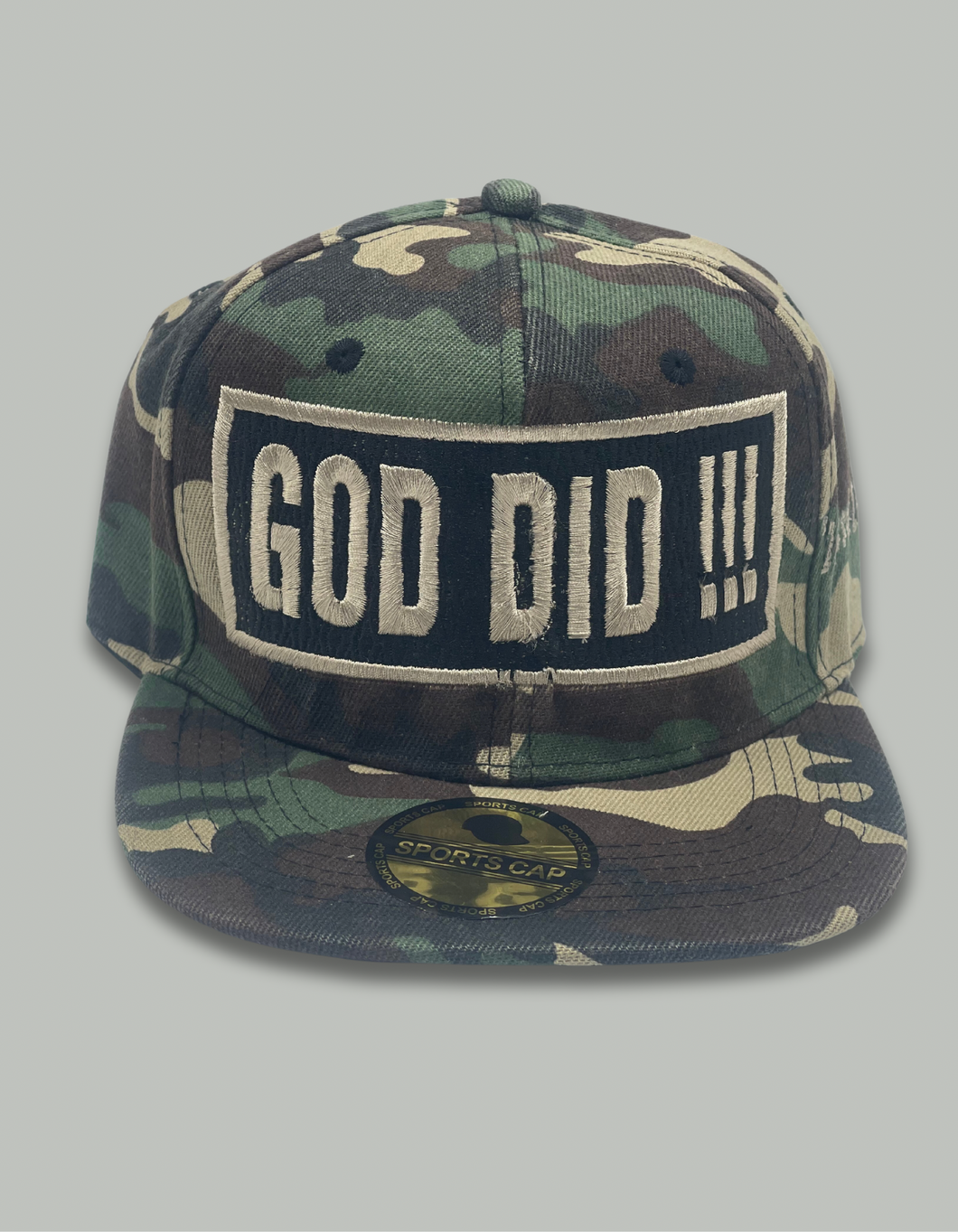 GOD DID!!! Snapback Camo/ Gold/ Black