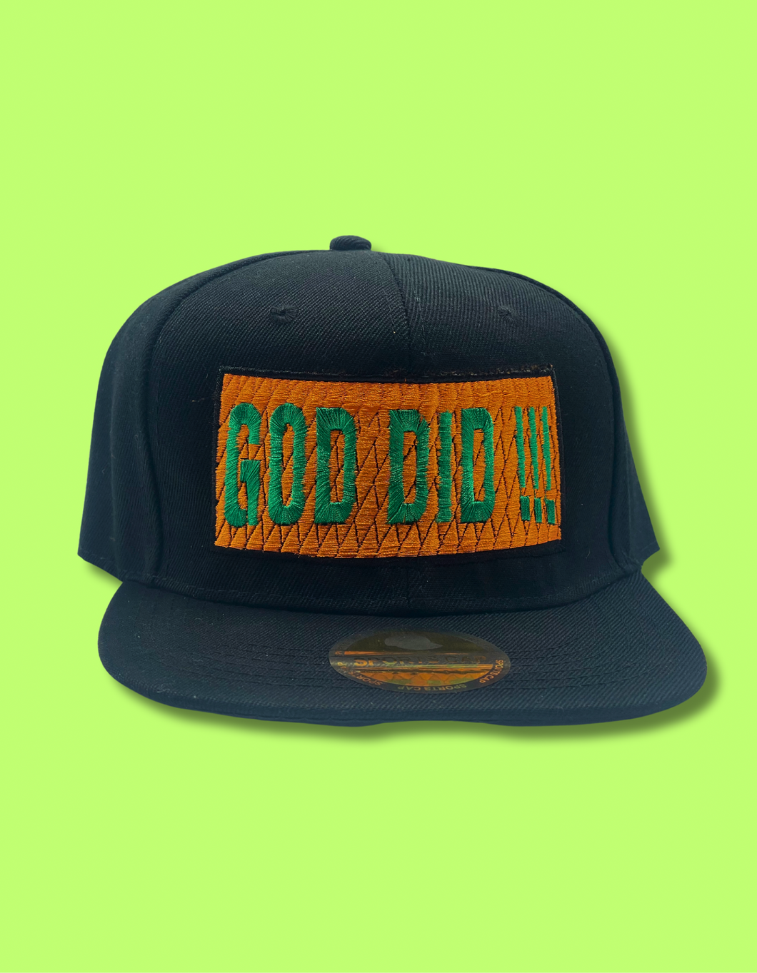 GOD DID!!! Snapback (Orange/ Black/ Green)