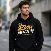Load image into Gallery viewer, Rich Mentality Clothing Logo Hoodie — on-model view
