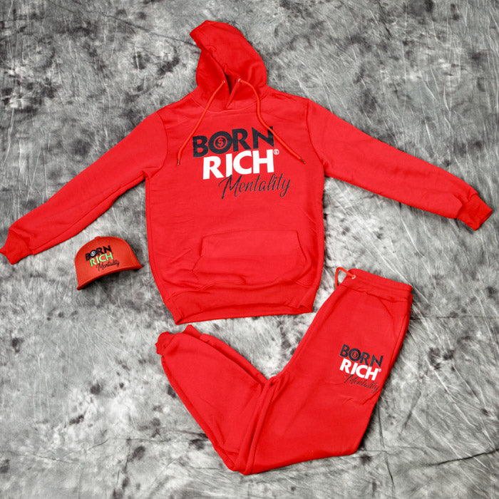 Rich Mentality Sweatsuit Red Hot